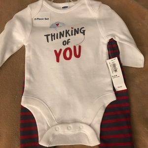 Old navy baby boy onesie pant matching set 0/3M